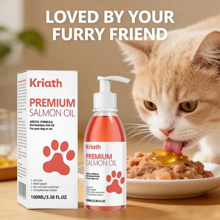 Huile de saumon premium pour chat, nourrissante pour la peau, lisse les poils, protège les articulat