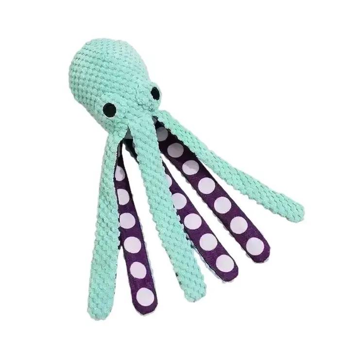 Jouet pour chien pieuvre couineur, jouet à mâcher en peluche ananas avec couineur et tentacules froissés, jouet interactif pour chiot pour le soin dentaire, pour chiens de petite et moyenne taille