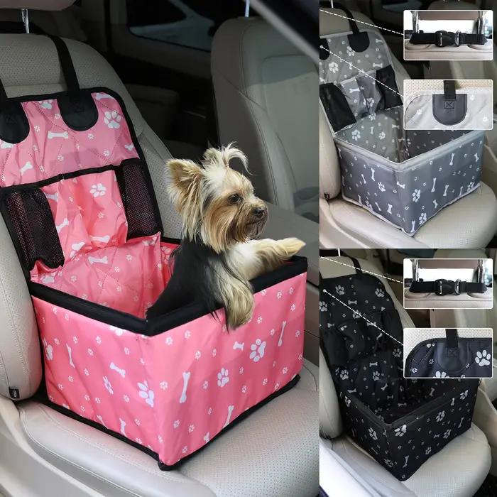 Siège de voiture pour chien avec poches de rangement