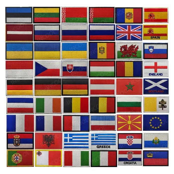 Patchs Drapeaux Européens Brodés 3D Appliques Tactiques Badge Accessoires Vêtements Sac Occasions Spéciales