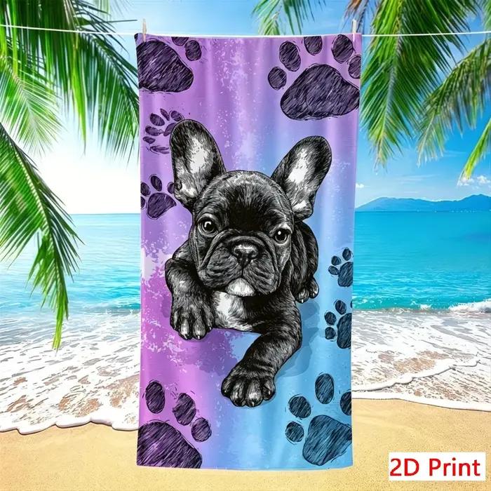 Serviette de plage surdimensionnée pour bouledogue français