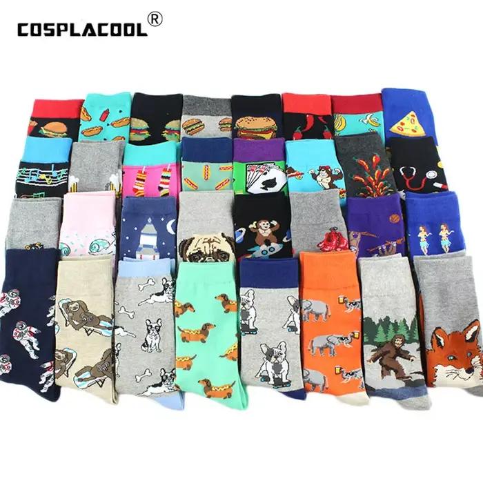 Chaussettes drôles unisexes, motifs animaux et nourriture, cadeau original et mode décalée