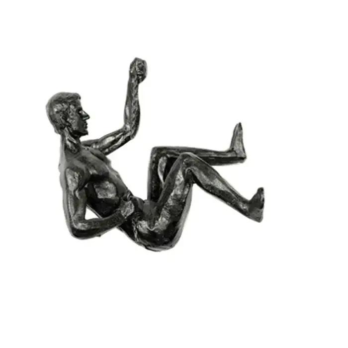 Athlète escalade homme résine fond tenture murale décoration Sculpture Statue chiffres créatif grimp