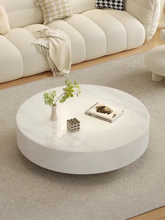 Ensemble de tables gigognes rondes en marbre italien minimaliste sur mesure, toutes tailles, luxe, p