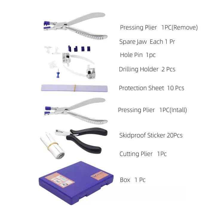 Kit de réparation de lunettes sans monture professionnel 3T – 3 pinces de précision avec localisateu