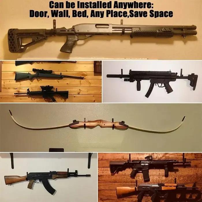Support de rangement mural pour pistolet, crochets robustes pour fusil et fusil de chasse avec rembourrage souple pour un rangement sécurisé d'arc au tir à l'arc comme bien