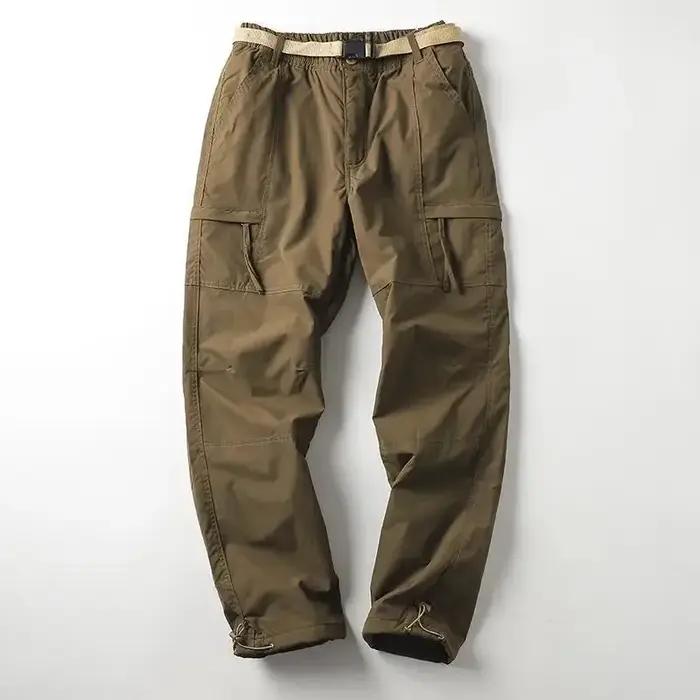 Pantalon randonnée homme polaire épais coupe-vent imperméable pour froid et travail outdoor