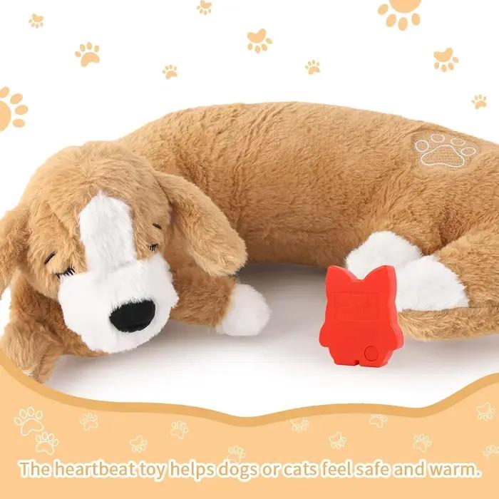 Jouet en peluche Heartbeat en polaire pour chiens et chats, jouet d'entraînement comportemental doux et sécuritaire, idéal pour le réconfort et le jeu