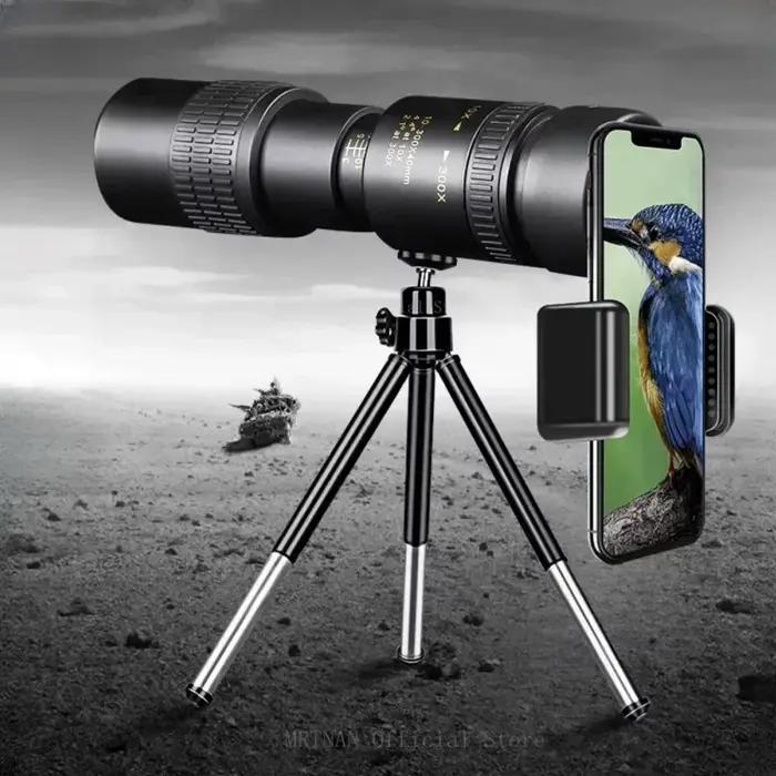 Jumelles zoom 10-300x professionnelles pour chasse - Grossissement variable BAK4 portable