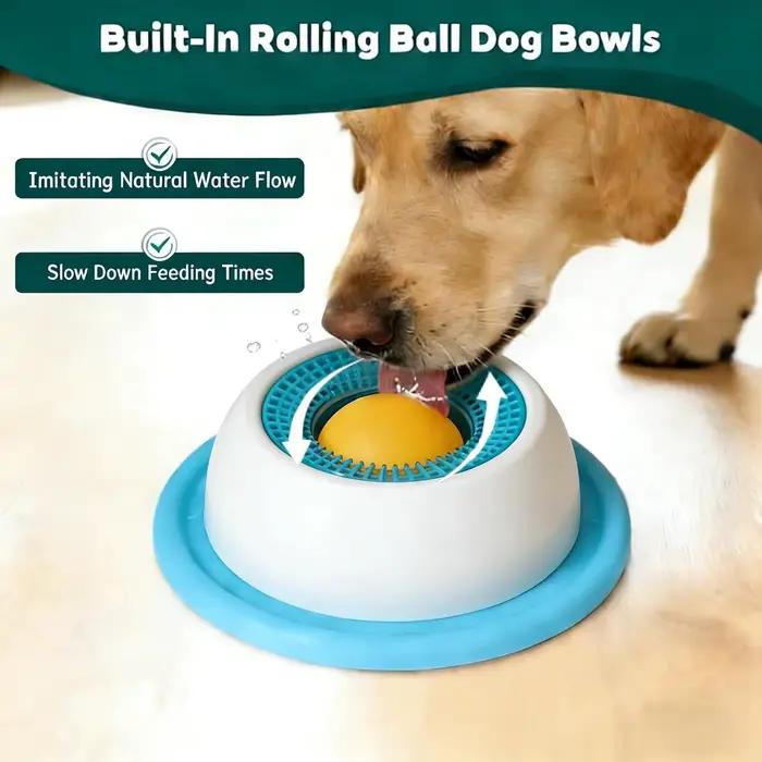 Bol à lécher pour chien anti-glissement en forme de boule, pour une alimentation saine et anti-étouffement