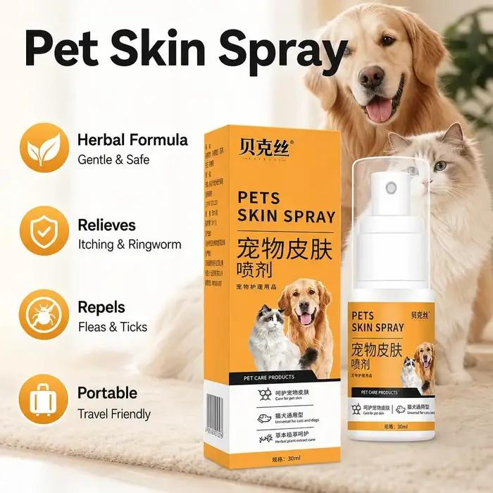 Spray de Soin Cutané Naturel Botanique Anti-Démangeaisons pour Chiens et Chats
