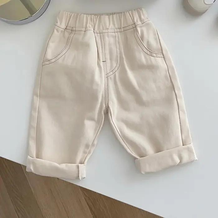 Printemps automne nouveau bébé pantalon décontracté Denim 9M-5T enfants garçons jean droit doux enfant en bas âge filles