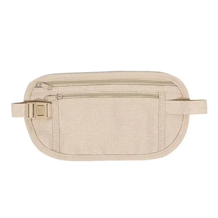 Ceinture de sécurité porte-monnaie unisexe anti-vols pour course à pied voyage running banane sac de poitrine portefeuille dissimulé sac banane porte-passeport