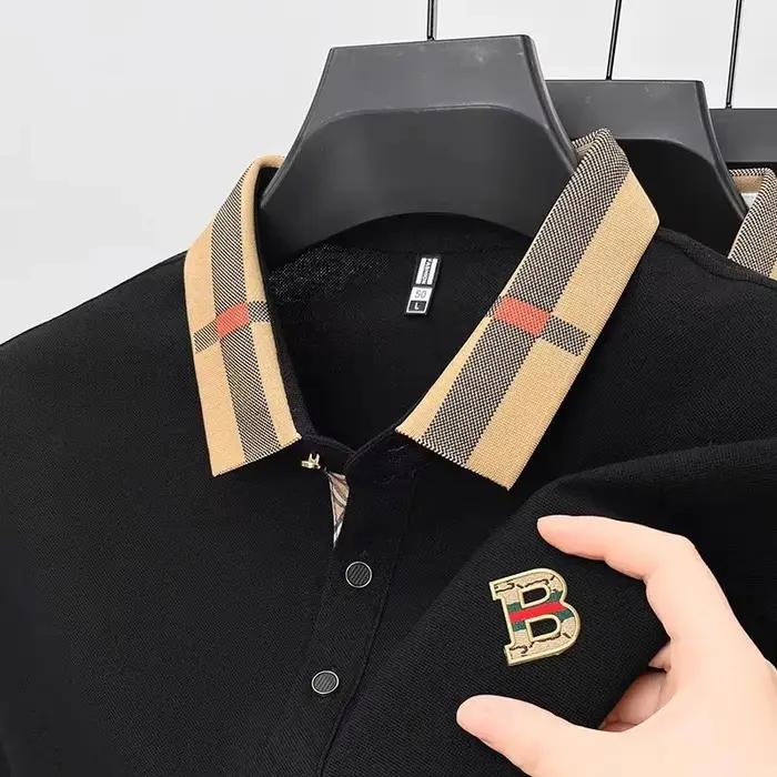 Polo à manches courtes avec logo de marque de luxe pour hommes