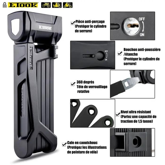 Serrure anti-vol pliable pour vélo