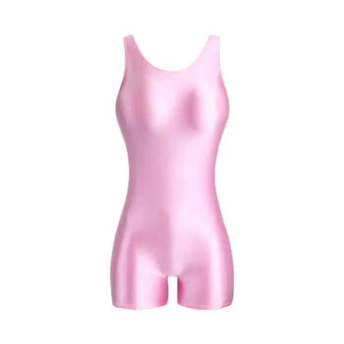 XClocKNYoung Collant satiné brillant Sexy Oil Glossy Combinaison une pièce Gilet Pantalon de sport C