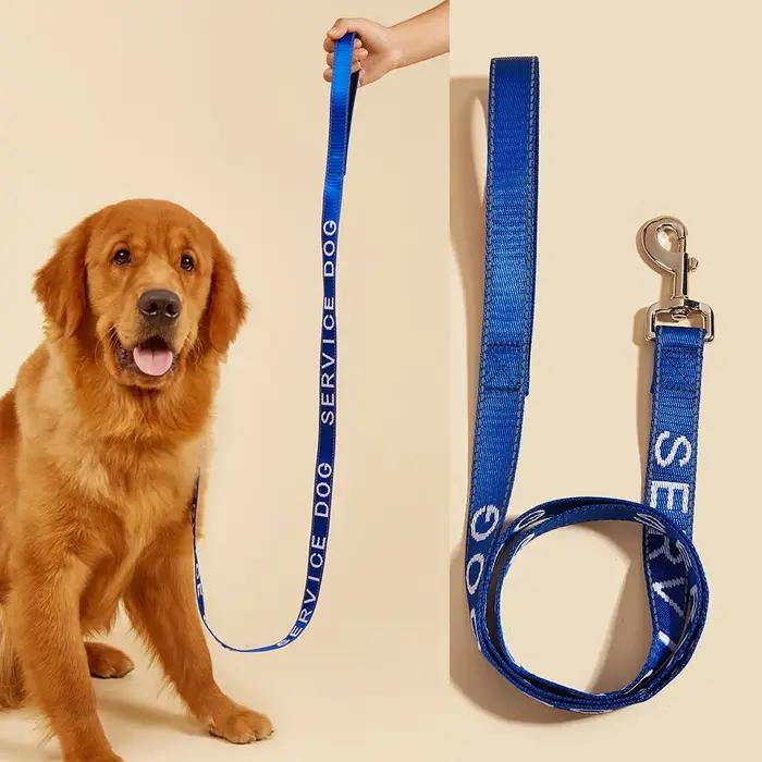 Laisses pour petits chiens et chats, couleur unie, Service pour chiens et Support émotionnel, laisse Jacquard à réflexion, entraînement de marche pour animaux de compagnie puissants