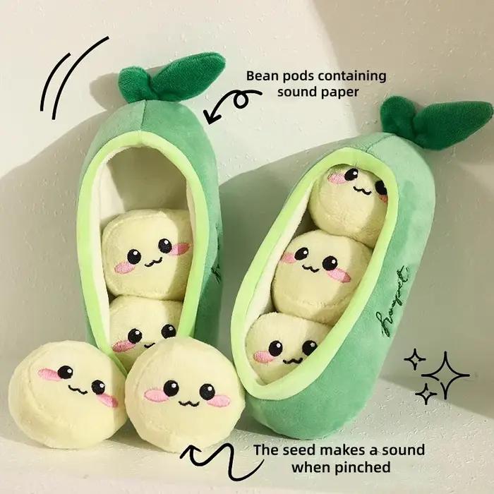 Nouveau jouet en peluche pour chien en forme de coquille de pois avec son
