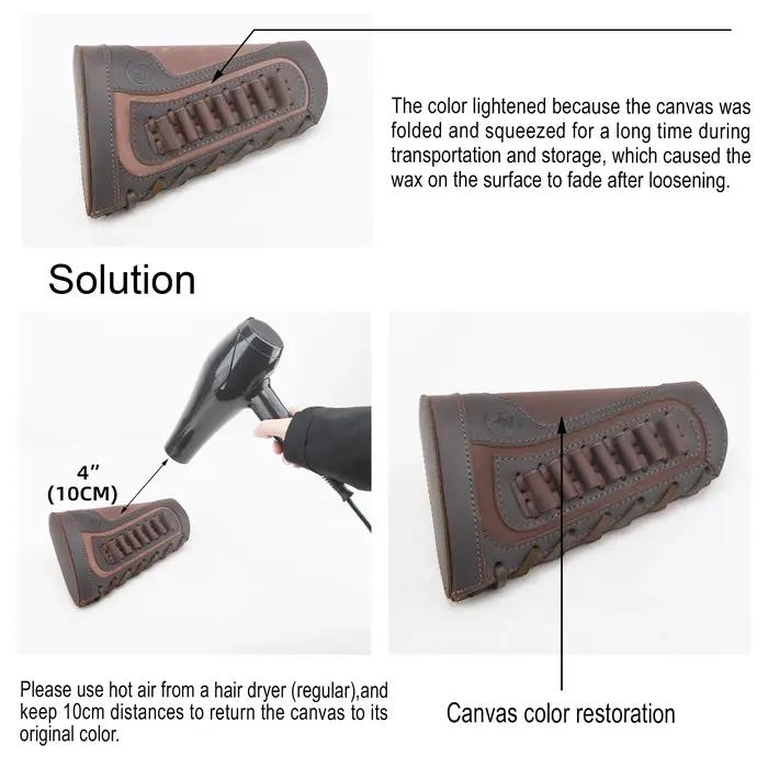 Crosse de fusil en cuir avec aide-joue, installation facile pour calibres .308 .45-70 .30-30 .22LR 12GA
