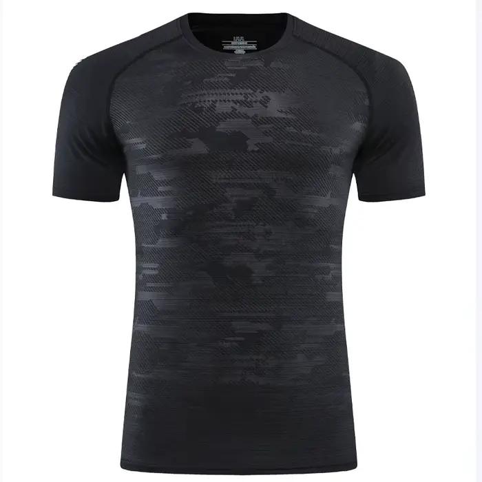 T-shirt de Sport à manches courtes pour homme, séchage rapide, respirant, pour entraînement, course