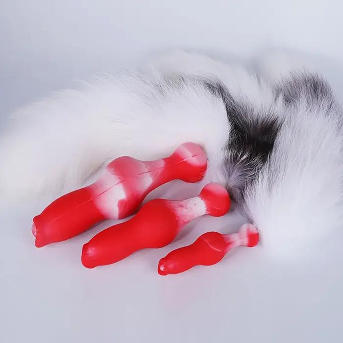 Godemichet sexuel queue de loup pour femme, pénis animal, gode cosplay, couple flirtant, anal épaissi, chien Bsie m, adulte 7.0