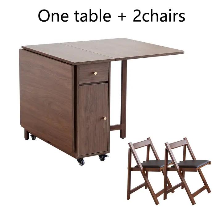 Table de salle à manger pliante extensible avec cuir chevelu tombant design scandinave pour salon cuisine et ferme occasions spéciales