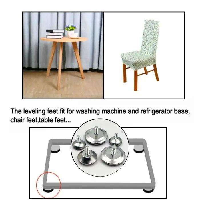 Pieds de meubles réglables en acier inoxydable, 4 pièces, armoire de Table, niveleur fixe antidérapa