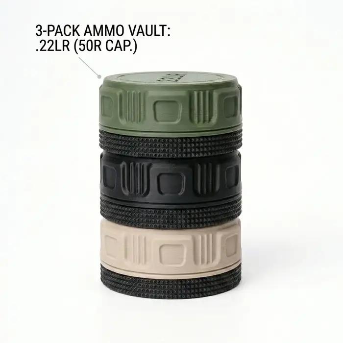 Système de rangement tactique pour munitions .22LR — Étagères empilables à chargement par le bas (Ca