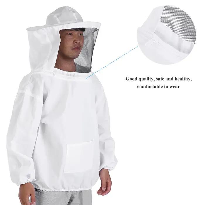 Combinaison d'Apiculture Polyester Gris Clair Veste de Protection Apiculteur Occasions Spéciales Adultes