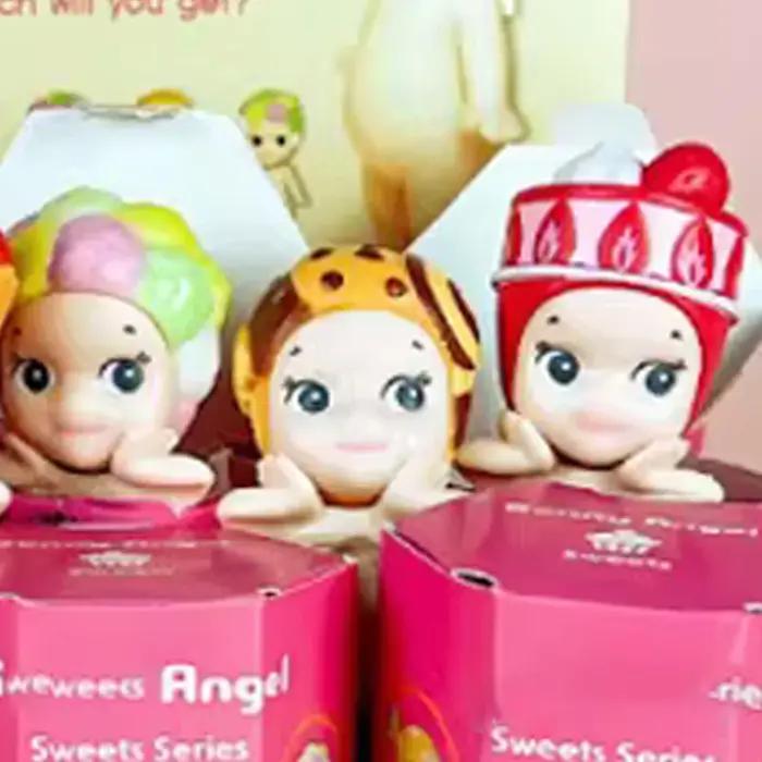 Boîte à surprises de bonbons en forme de poupée ange de dessin animé, déballage amusant, décoration