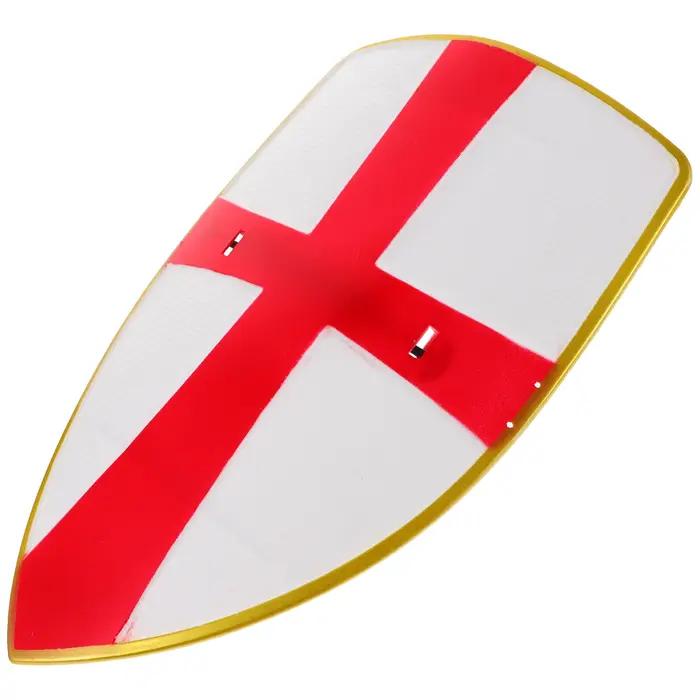 Bouclier en plastique rouge pour enfants jouets de chevaliers et soldats occasions spéciales jeux de rôle et cosplay