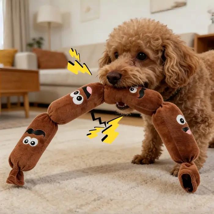 Jouet pour chien en peluche en forme de saucisse