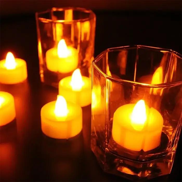 24 pièces bougies LED bougie sans flamme à piles, 200 + heures fausses bougies LED électriques bougi