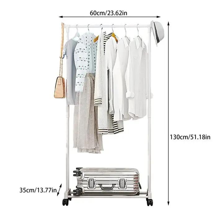 Porte-vêtements robuste pour rangement saisonnier avec étagère inférieure