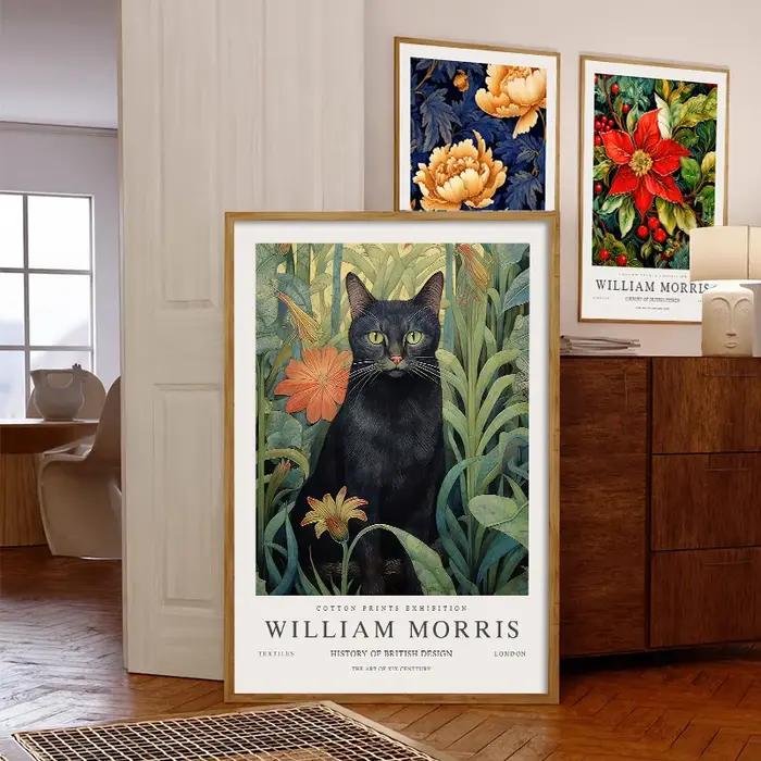 Affiche d'exposition de musée William Morris impression sur toile moderne animaux fruits papillon fleur décoration maison occasion spéciale