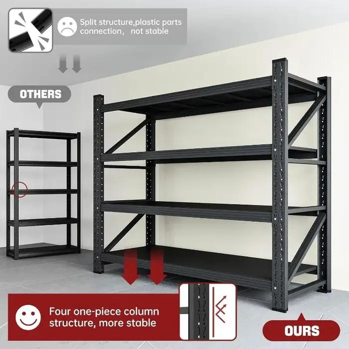 POPULAR.3000LBS étagères de rangement, étagère de garage 48 "W, étagères de garage réglables en méta