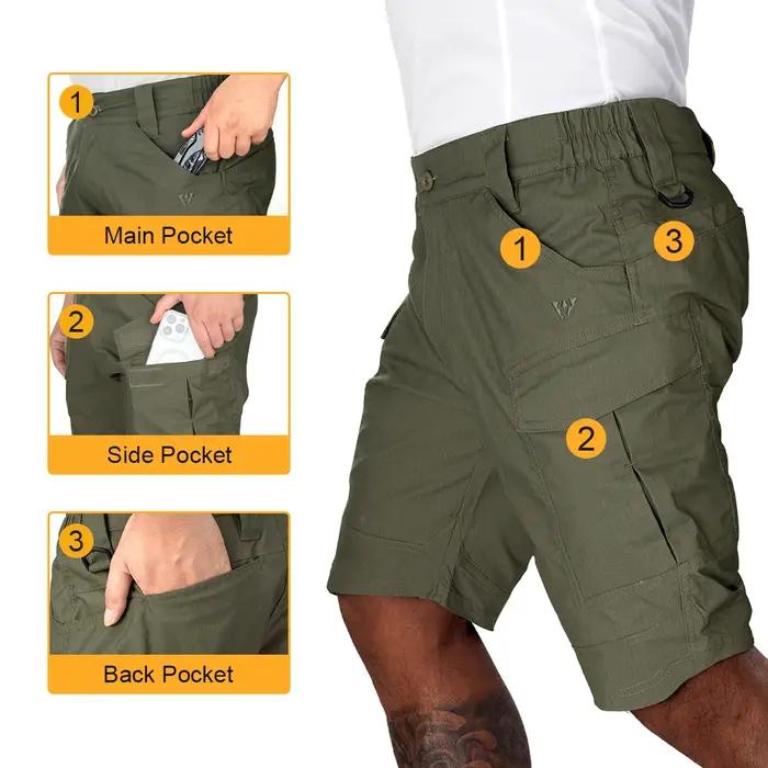 Short cargo tactique IDOGEAR camouflage été chasse sport - Pantalon léger respirant multi-poches