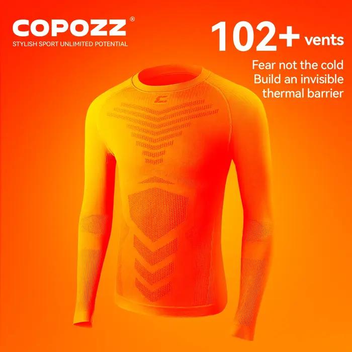 Ensemble de sous-vêtements de ski COPOZZ à séchage rapide pour hommes et femmes en polyester résistant aux conditions hivernales occasions spéciales