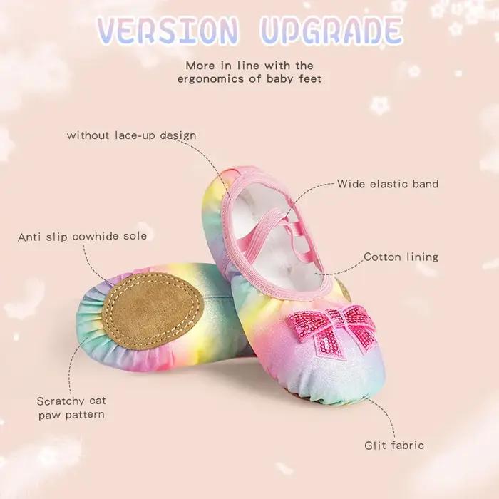 Chaussures de Ballet pour filles, pantoufles de Ballet à nœud pour enfants, chaussures de danse à se