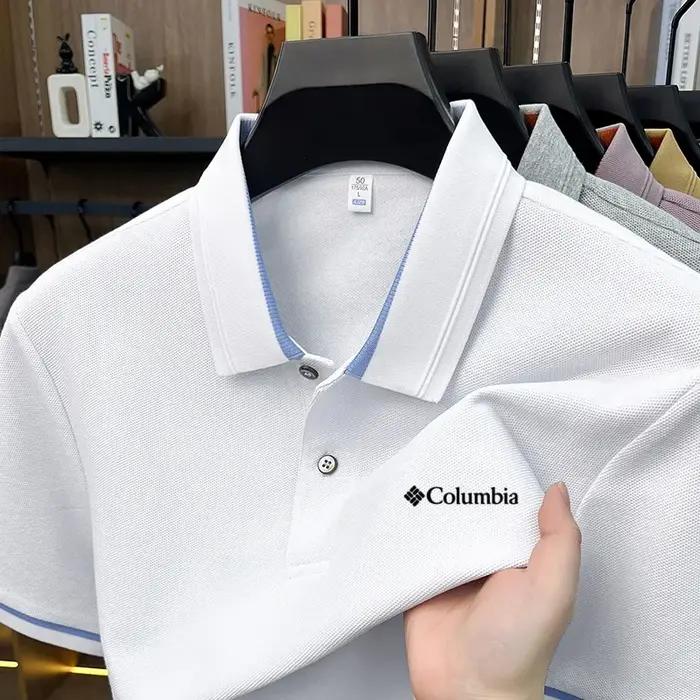 Polo en coton pur confortable pour homme, marque de vêtements de luxe, design classique à lettres, r