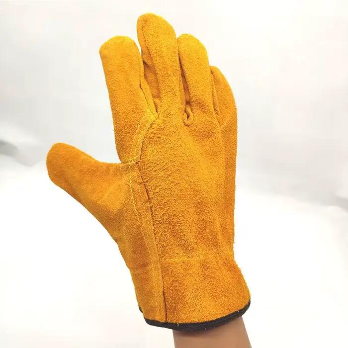 Gants travail cuir souple conducteur chasse sécurité mécanique jardin ferme soudure protection homme