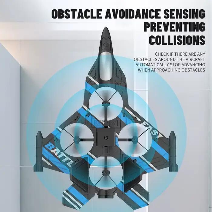 Avion RC avec caméra, hélicoptère télécommandé, pour éviter les obstacles, avion de chasse 2.4G en mousse EPP, jouets de noël pour enfants