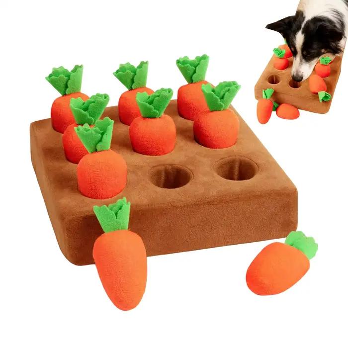 Tapis de jeu interactif en forme de carotte pour chiens et chiots