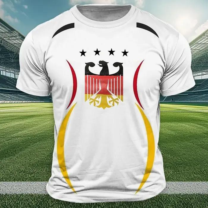 Allemagne drapeau National impression t-shirt pour hommes en plein air Jersey hauts de sport décontr