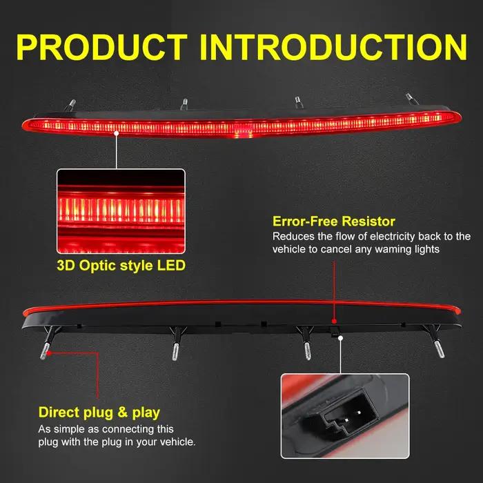 Pour BMW série 1 128i 135i M E82 E88 2007-2013 lentille rouge fumée LED coffre arrière troisième feu