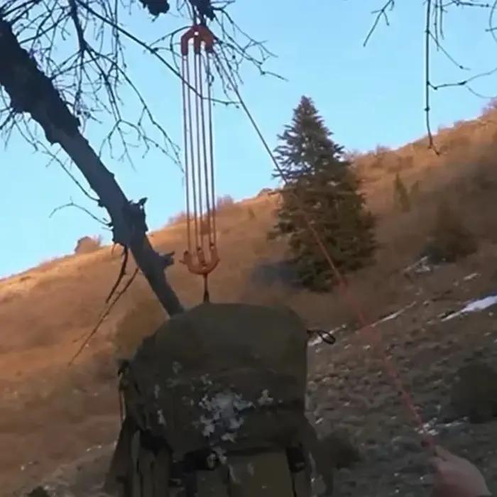 Système de palans et de poulies pour levage, équipement de chasse, outils de transport robustes pour le camping en extérieur
