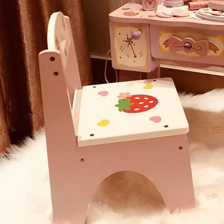 Jouets de maison en bois pour enfants, table de princesse simulée, cadeau d'anniversaire pour fille,