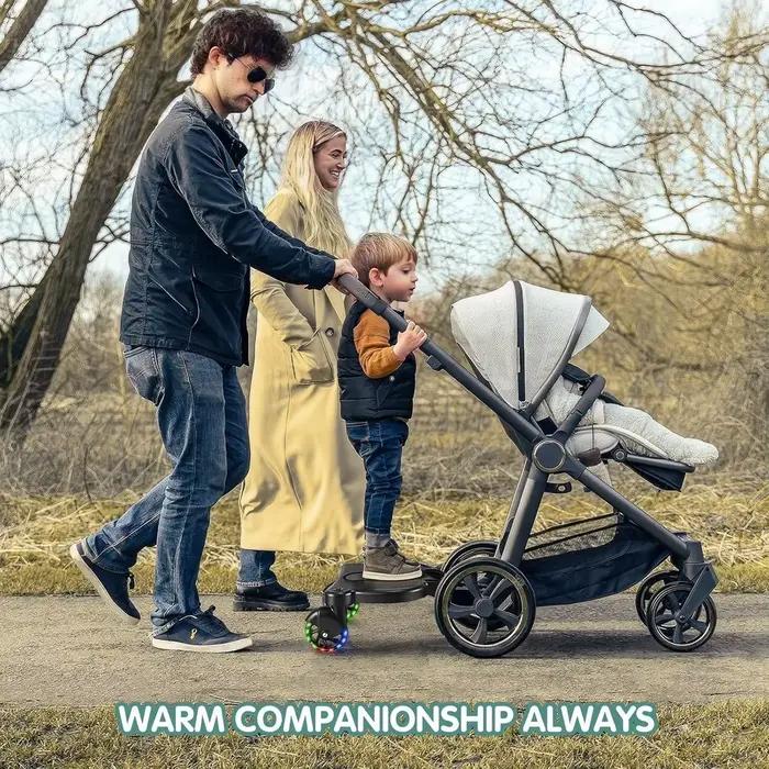Universal Stroller Board Standing with Detachable Seat Pedal & 360 ° Wheel Kids Ride
