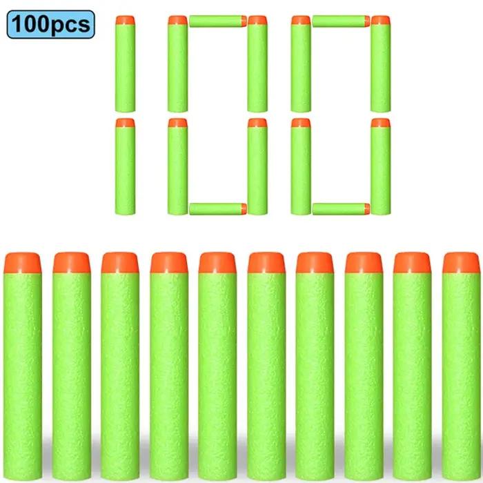 7.2 cm 100 pièces pour Nerf balles souples fléchettes tête ronde recharge éponge