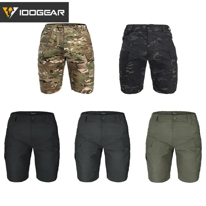 Short cargo tactique IDOGEAR camouflage été chasse sport - Pantalon léger respirant multi-poches